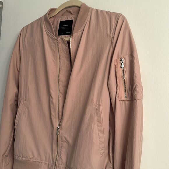NWOT Zara Basic Blush Pink/Mauve Lightweight Bomber Jacket Size S - Picture 11 of 16